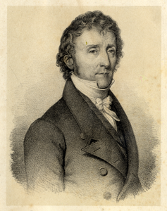 105856 Portret van J.G. van Nes, geboren 1776, curator van de Utrechtse hogeschool, overleden 1859. Borstbeeld ...